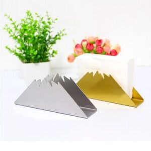 Lot of 2 Napkin triangle holder gold & silver tabletop stainless steel